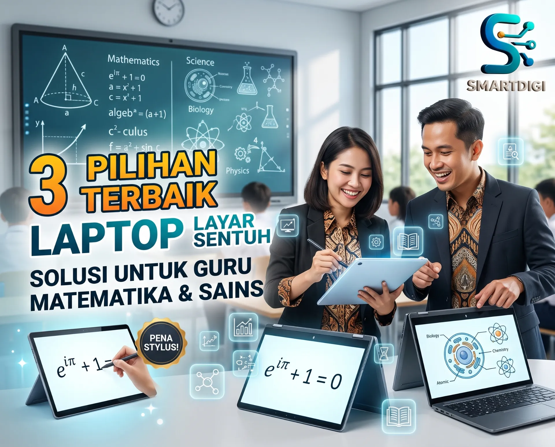 3 Pilihan Laptop Touchscreen (Layar Sentuh) Terbaik untuk Kemudahan Guru Matematika & Sains